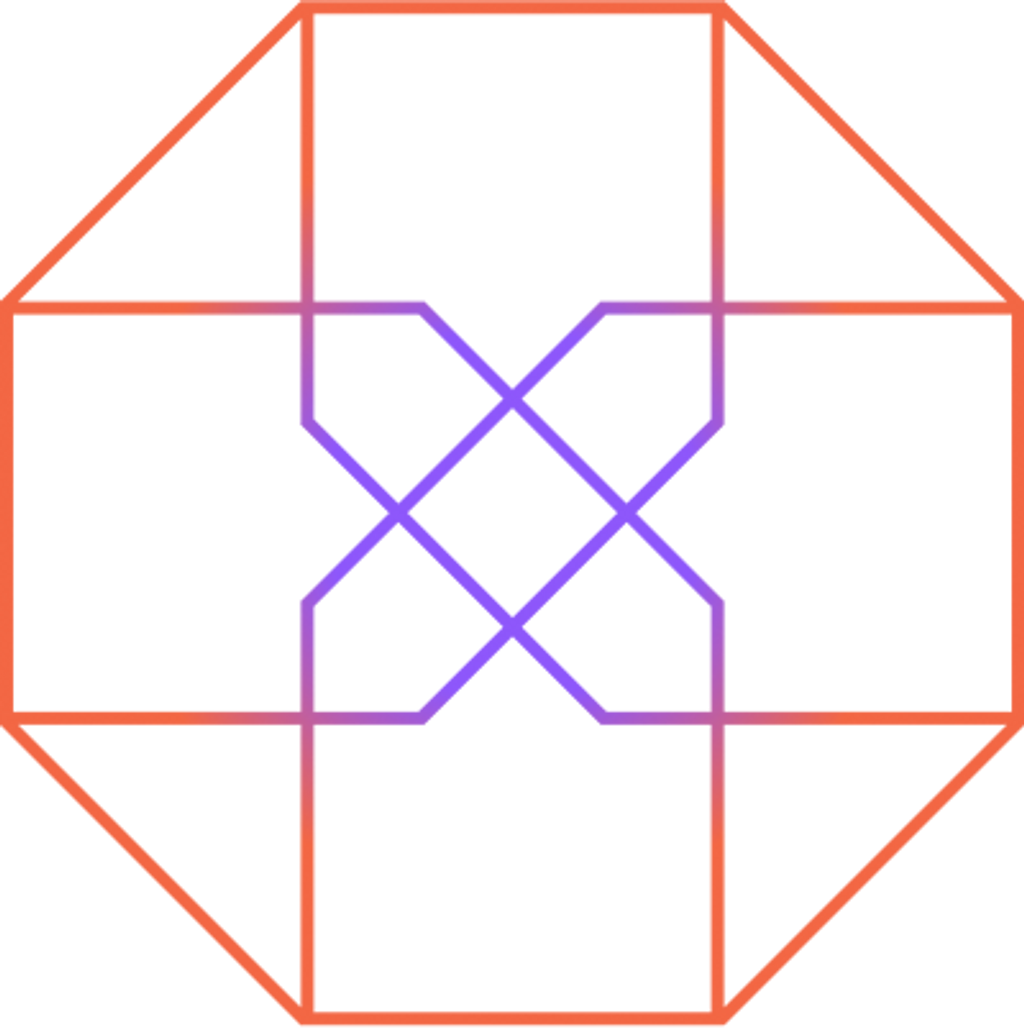 Octagon with inner triangular and rectangular shapes