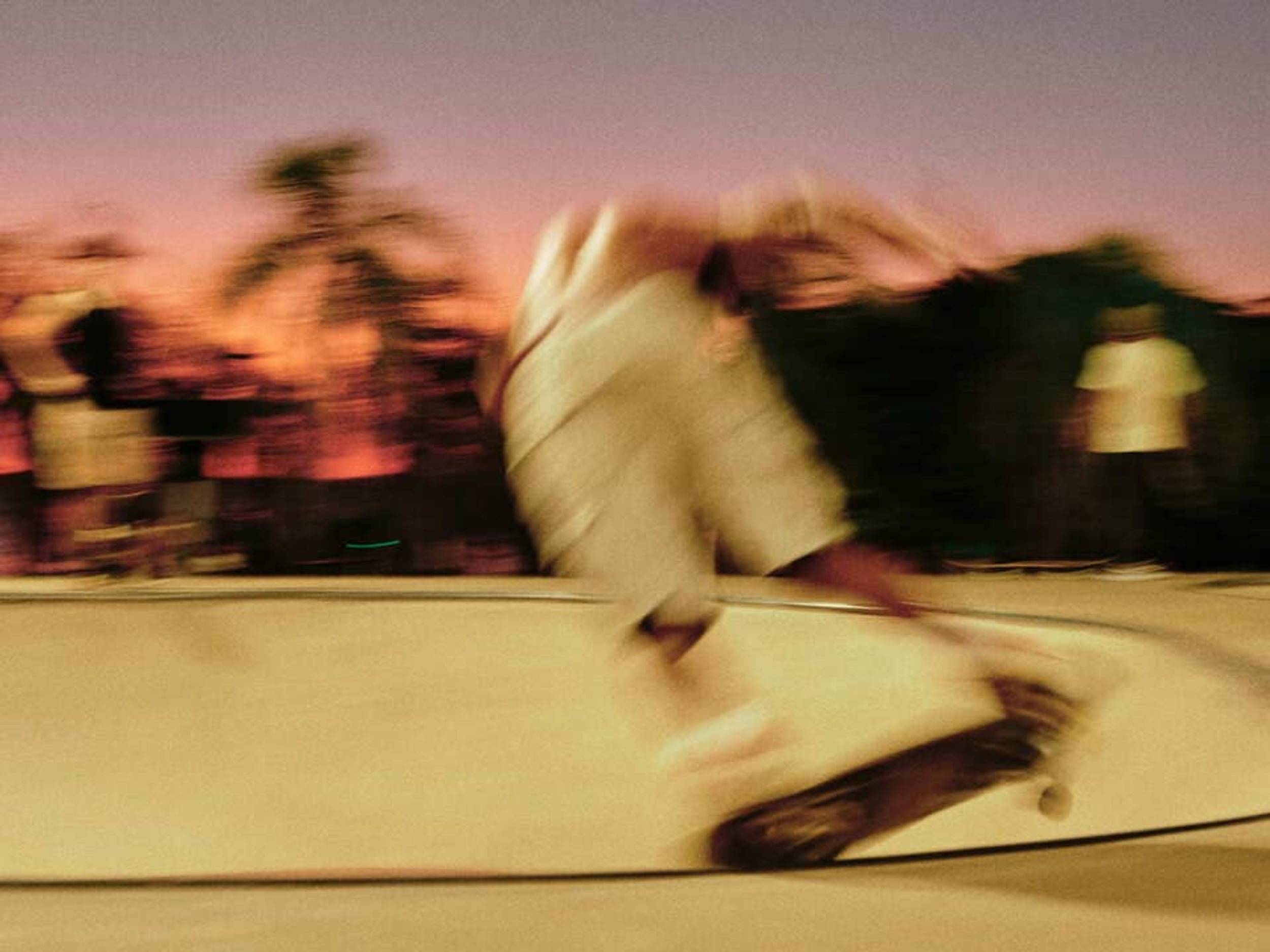 Blurred image of a skater