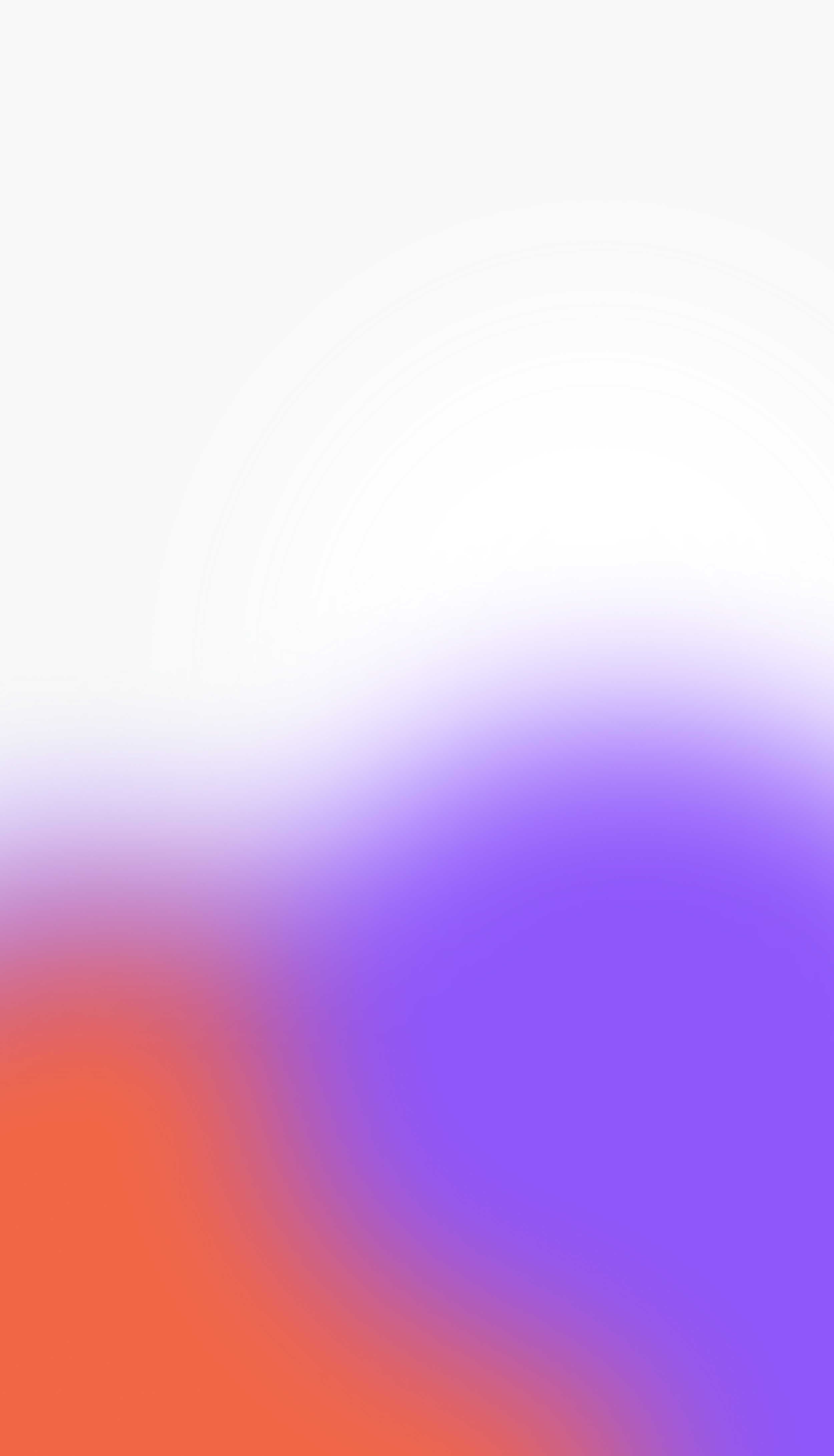 Orange and purple gradient shape on white background