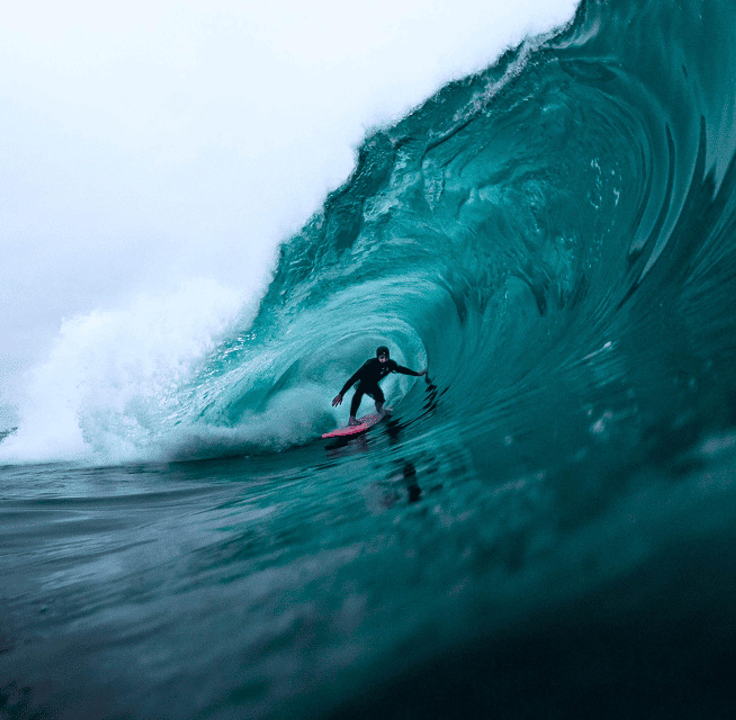 Man surfing on waves
