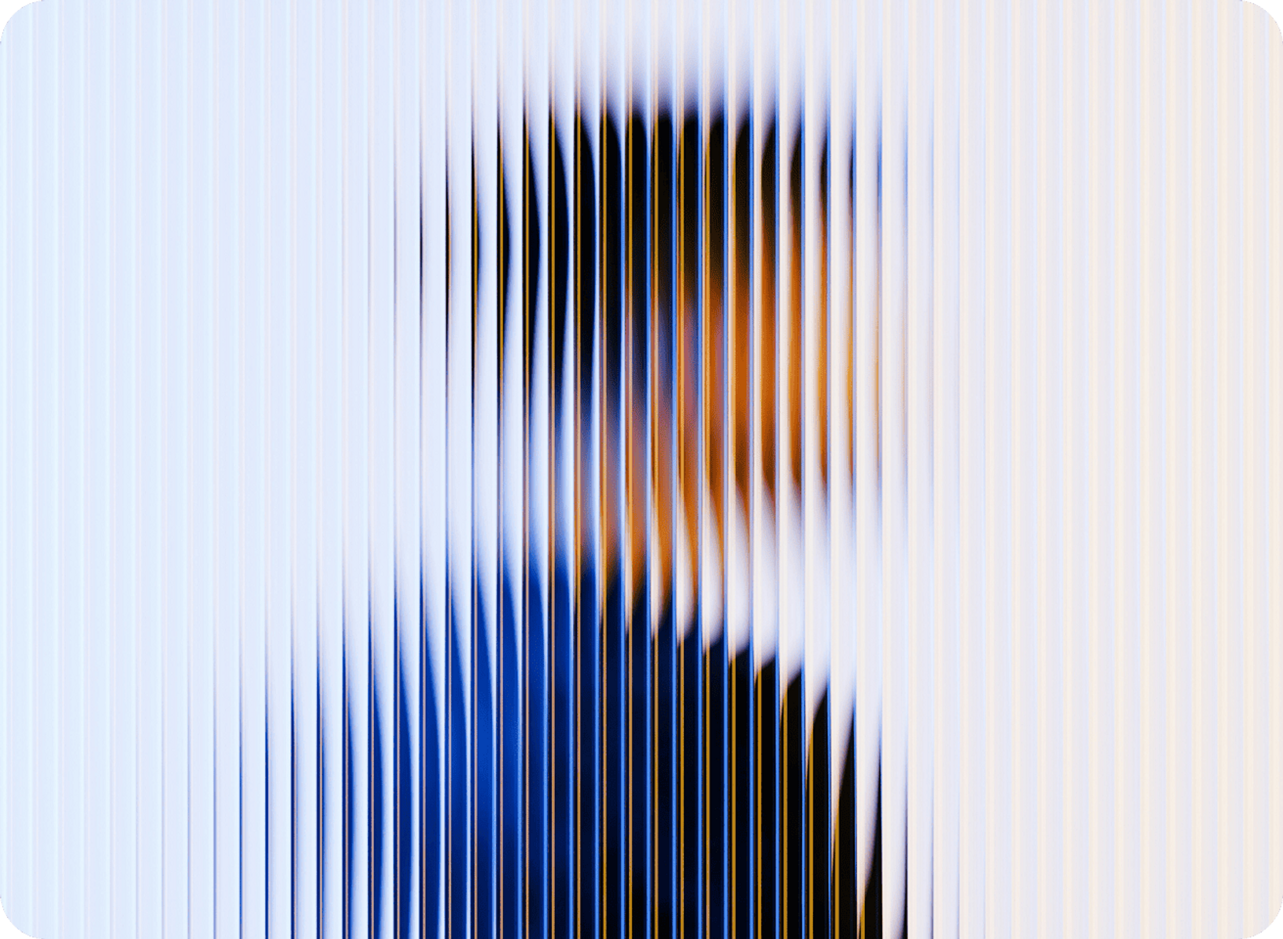 Side portrait of a man behind a blurred glass texture