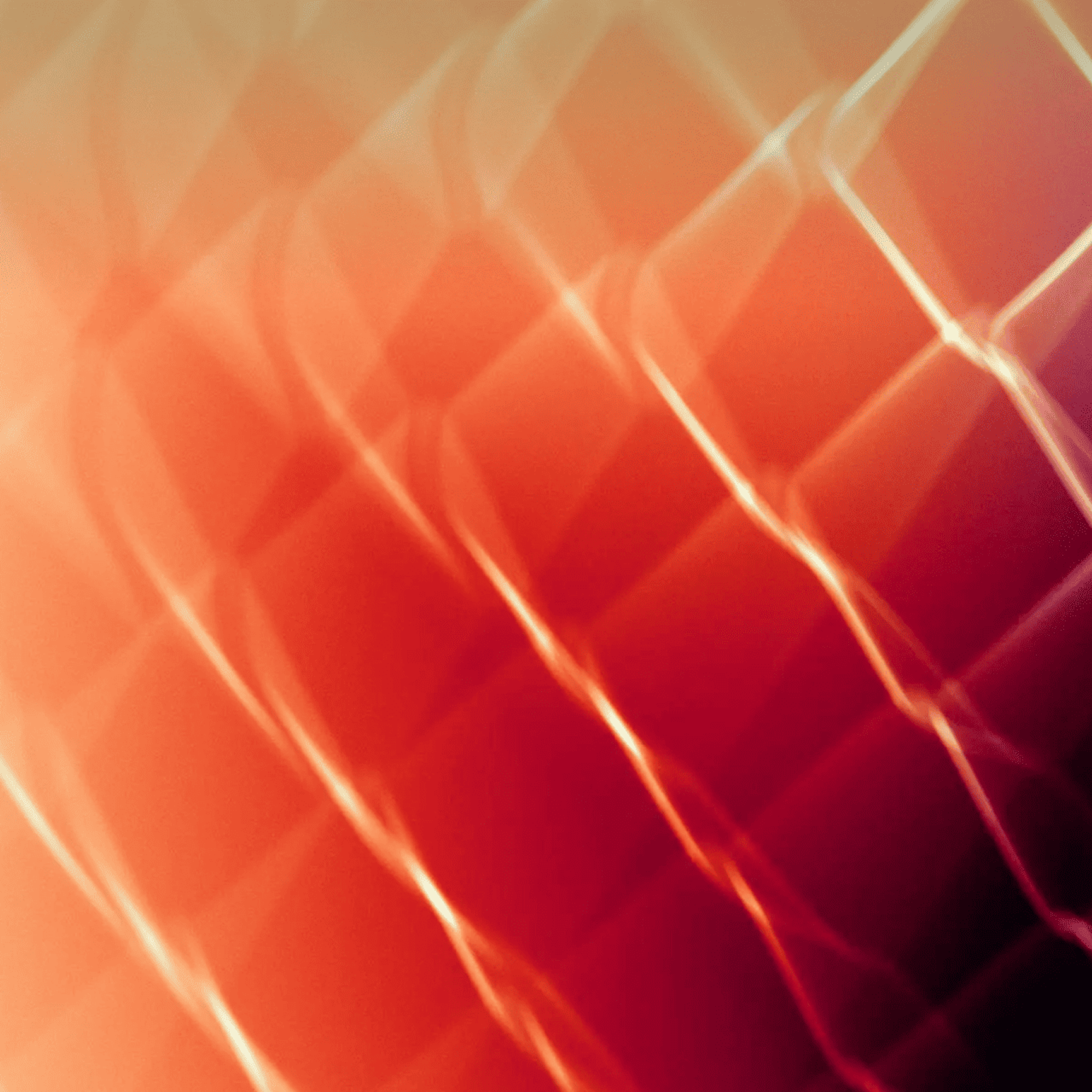 Orange lines forming a mesh shape on red background
