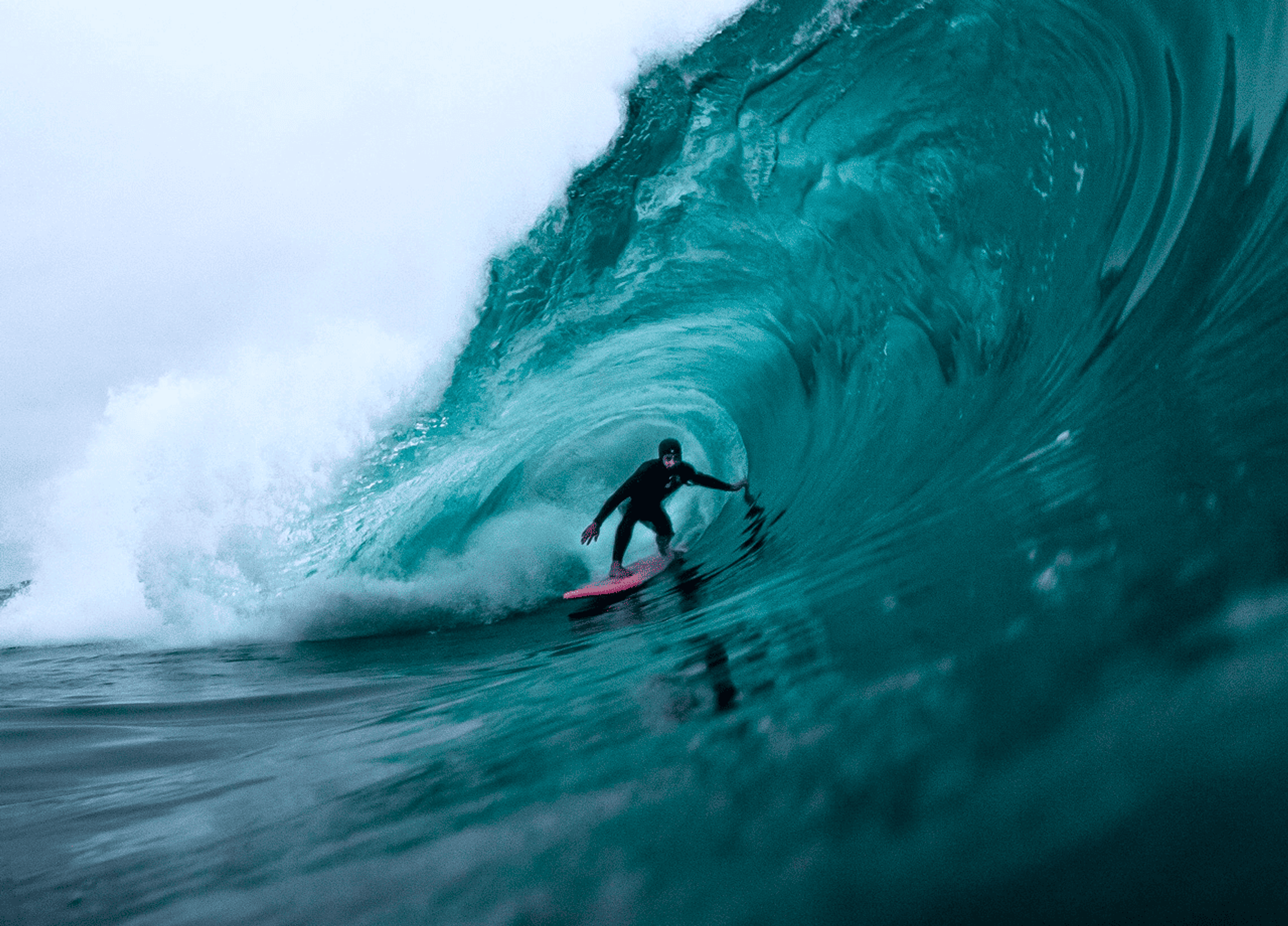 Man surfing on waves