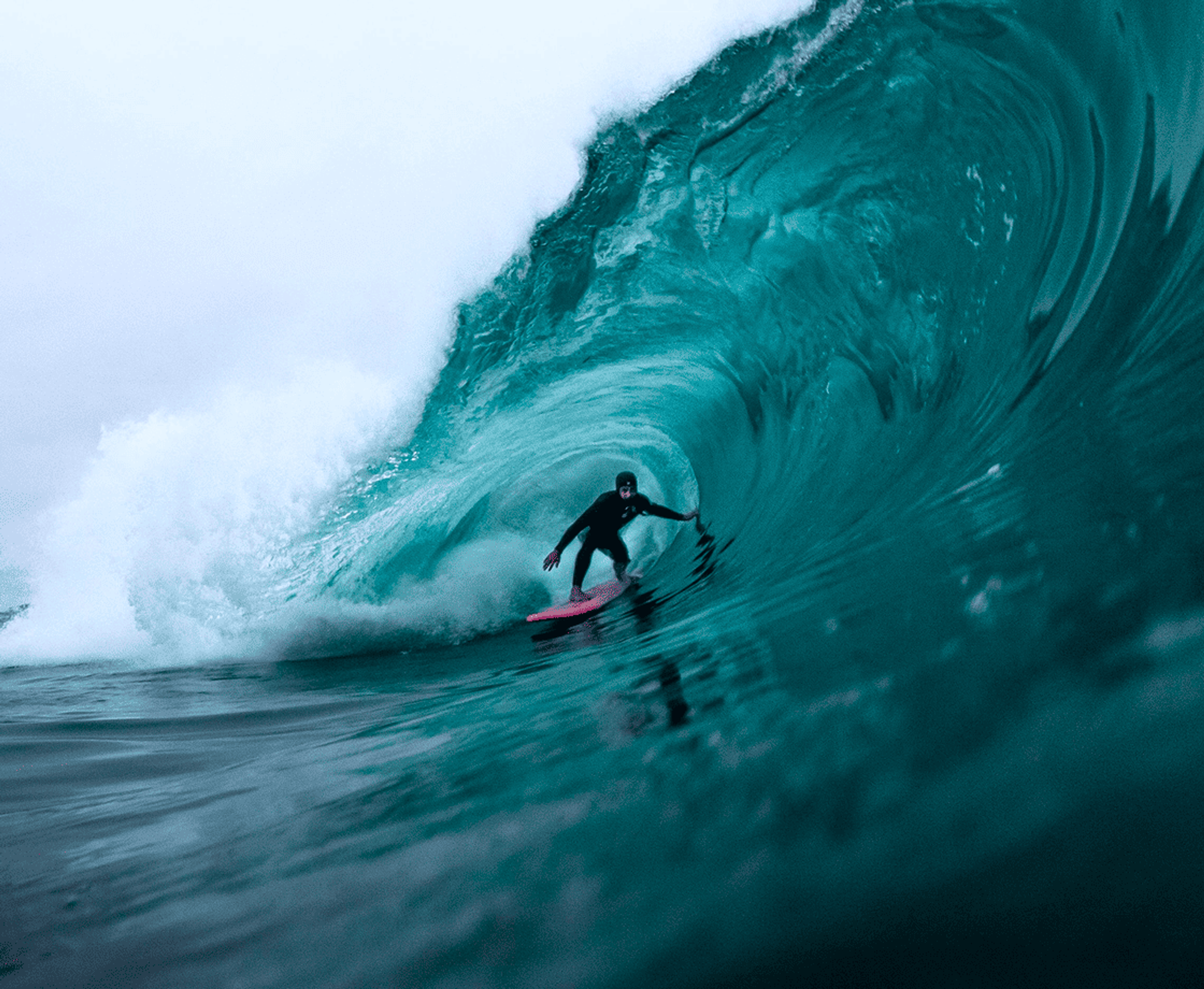 Man surfing on waves