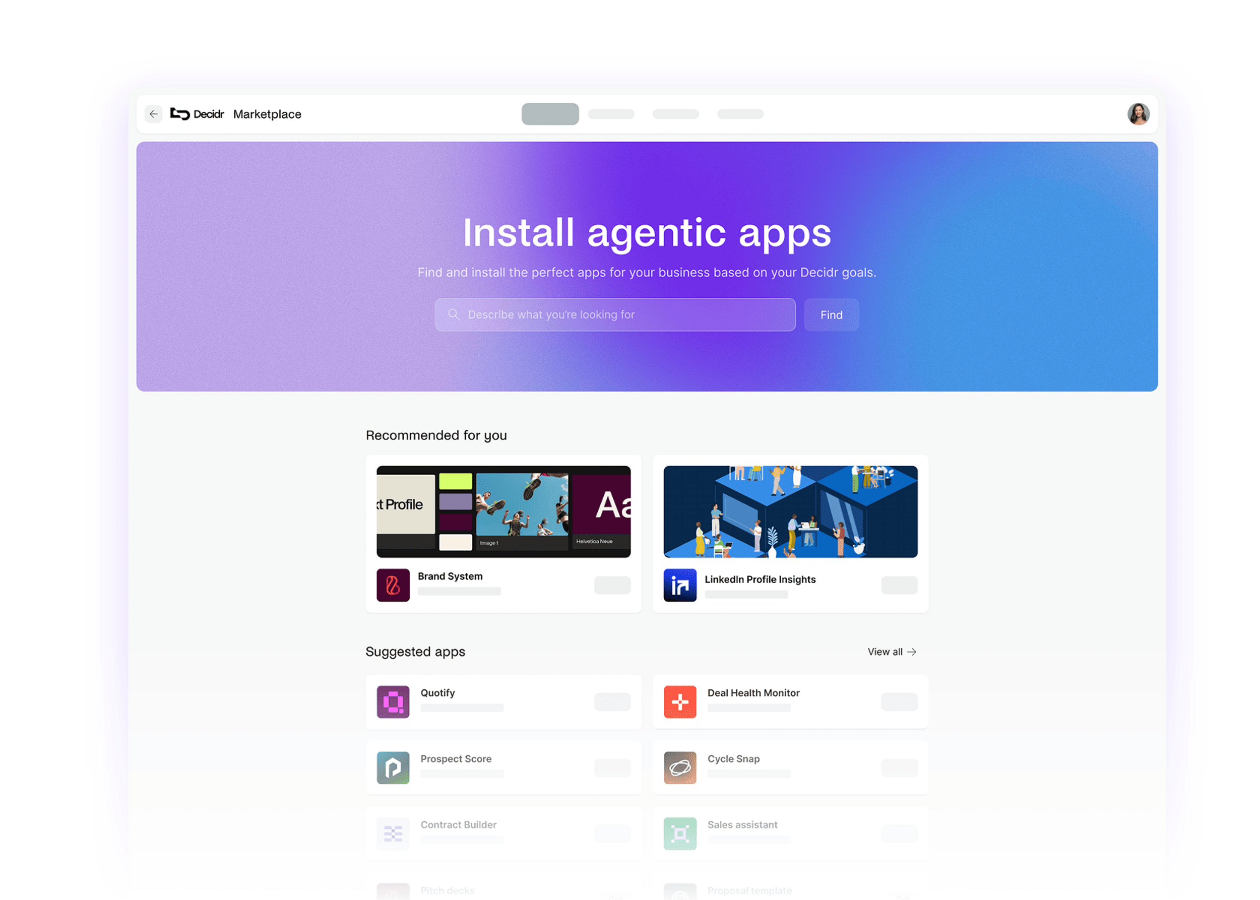 Decidr apps marketplace