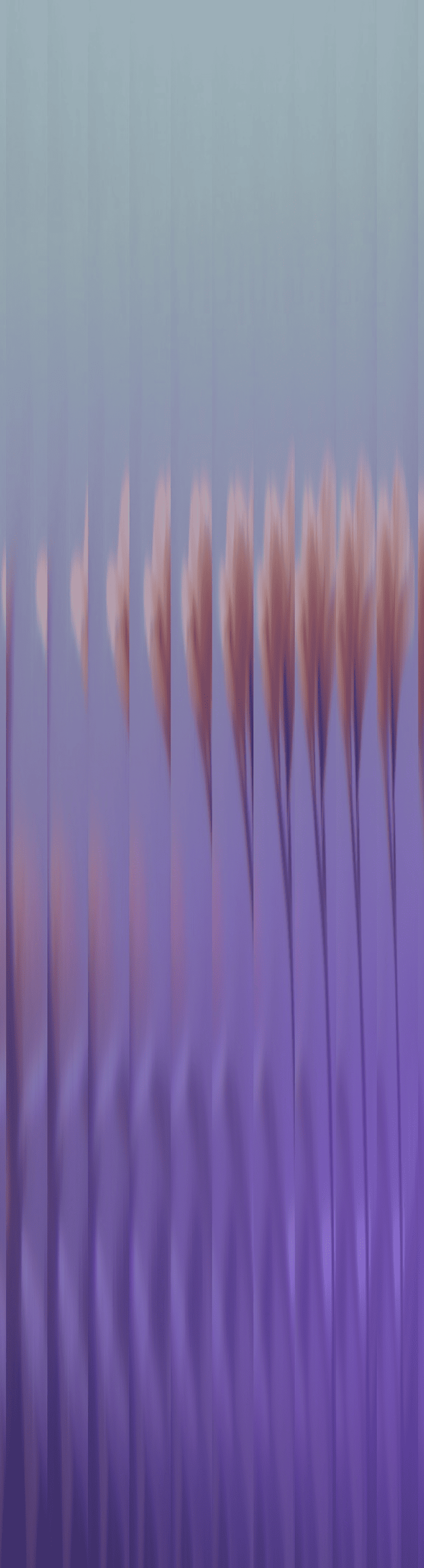 Blurry flowers behind textured glass with purple and blue tones