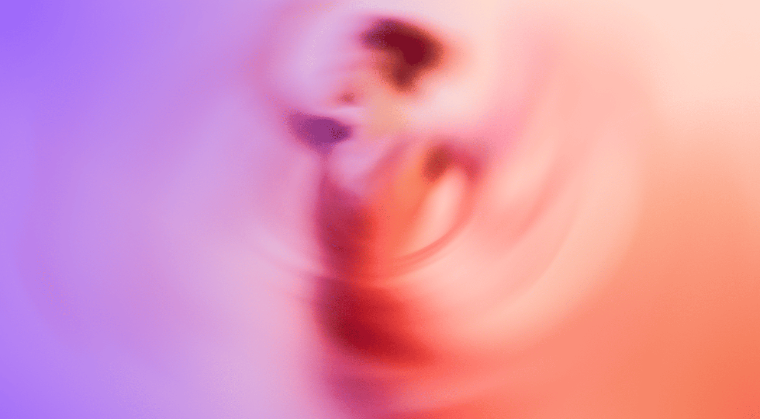 Abstract red shape on purple-orange background