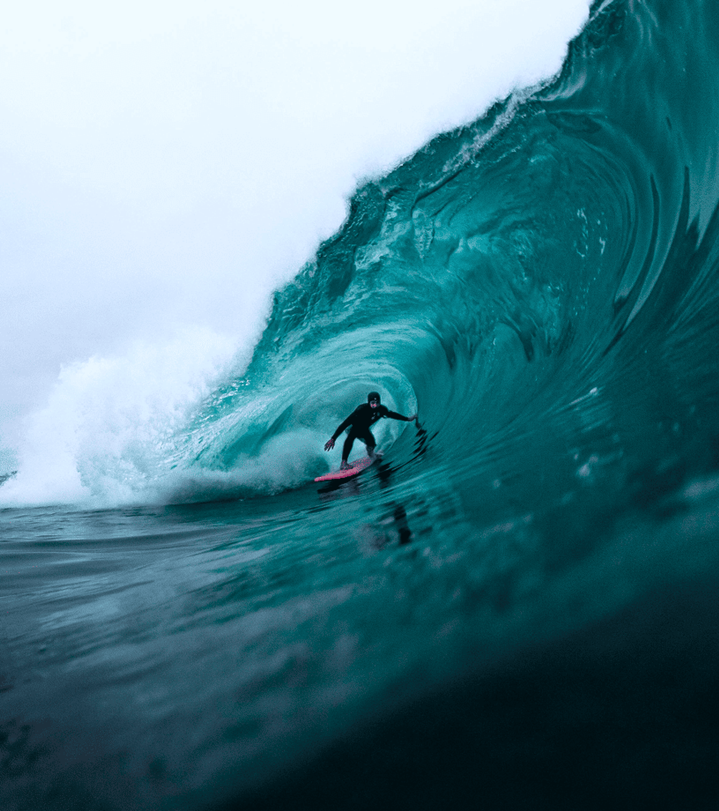 Man surfing on waves