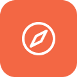 Compass icon on orange background