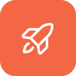 Rocket icon on orange background
