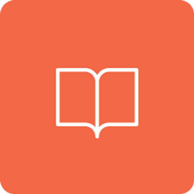 Book icon with orange background