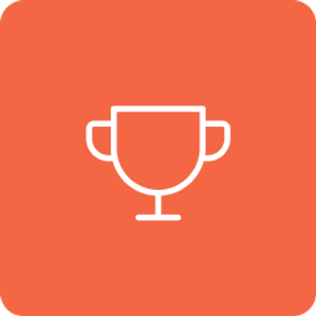 Trophy icon with orange background