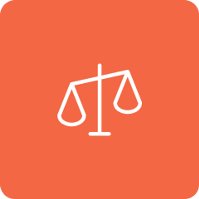 Scales icon with orange background