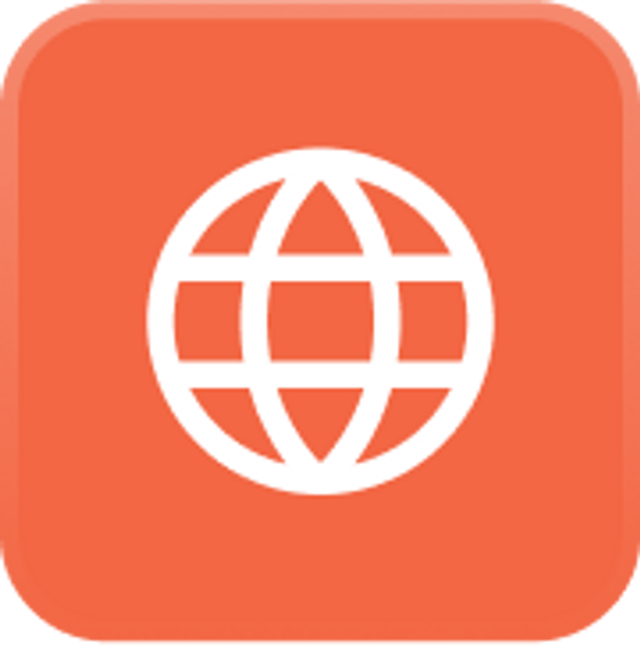 Globe icon on orange background